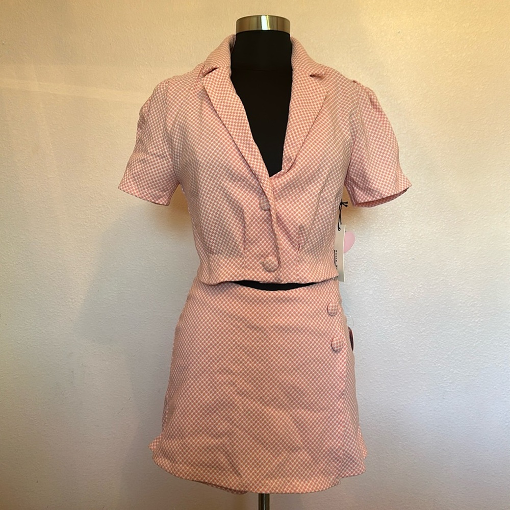 Pink Cropped Blazer